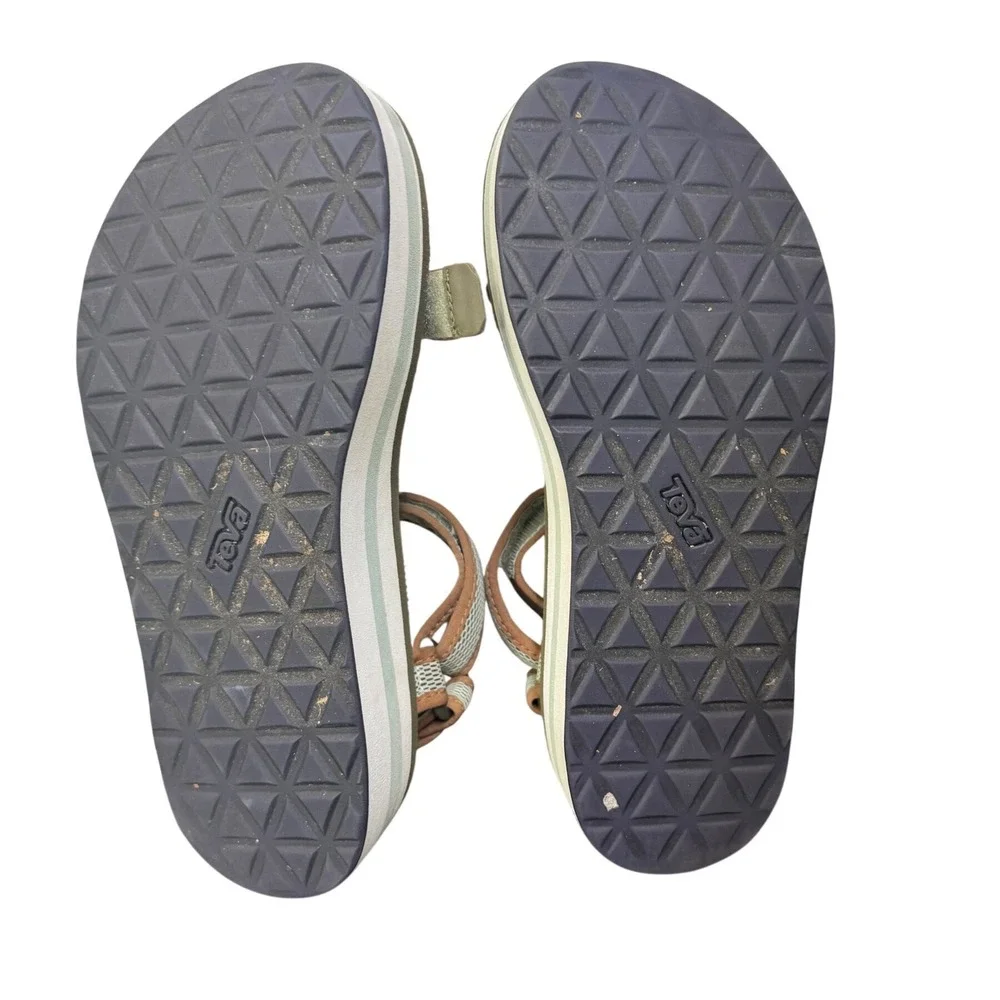 Teva Flatform Universal Mesh  Sandals Womens 9 Olive Orange 1102451‎ Platform